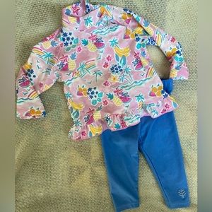 Coolibar swim set—long sleeve surf shirt and wave swim tights